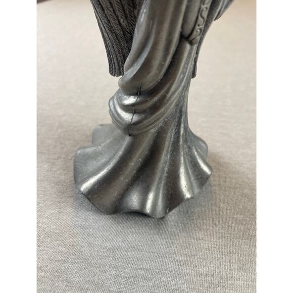 Vintage Pewter Angel Candle Stick Holder Ornate Holiday Christmas Home Decor - Picture 5 of 7
